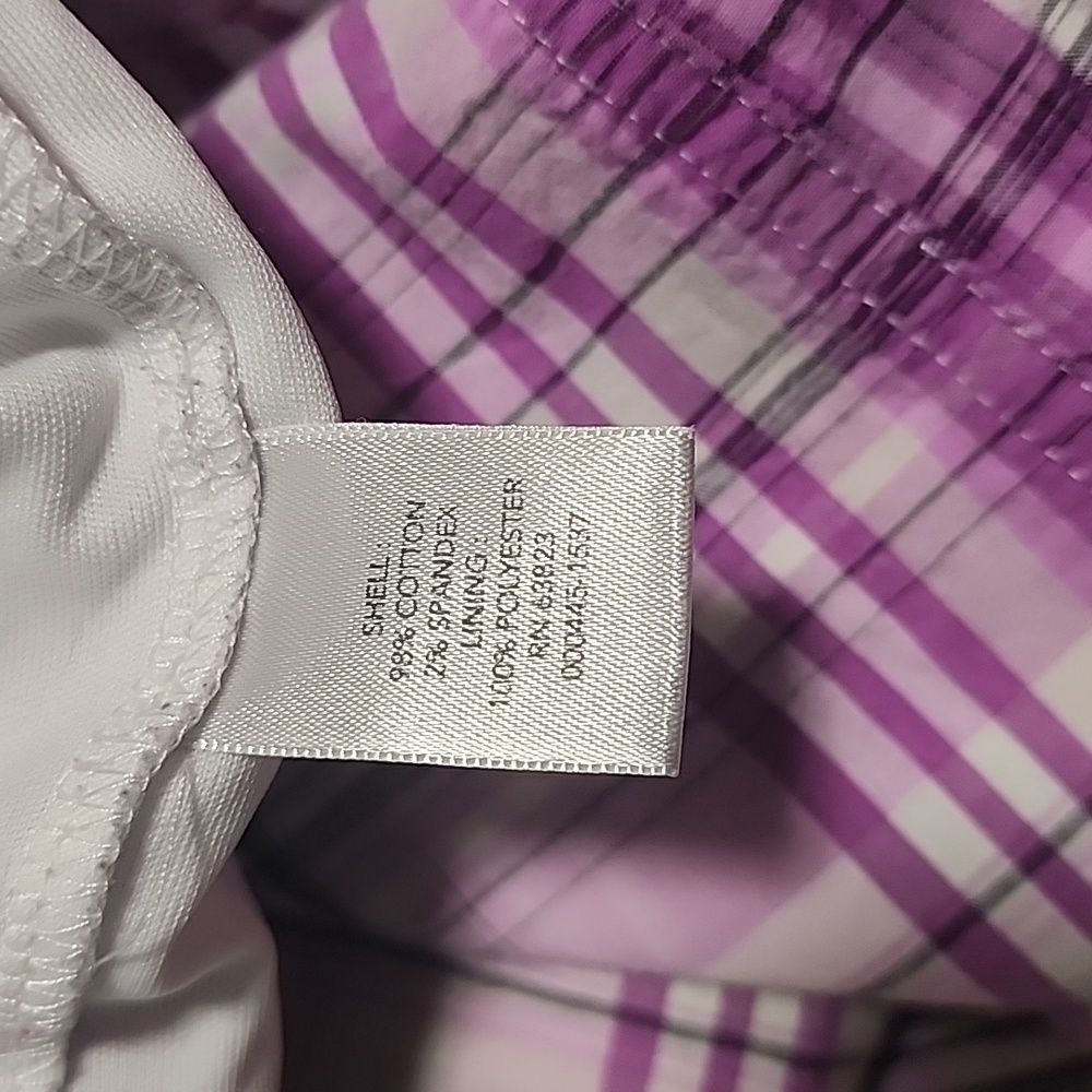 CJ BANKS Plaid Skort 16 Plus Purple White Tennis Preppy Athleisure - Picture 8 of 10